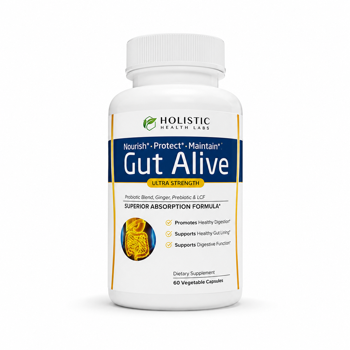 Holistic Health Labs Gut Alive, 60 Capsules