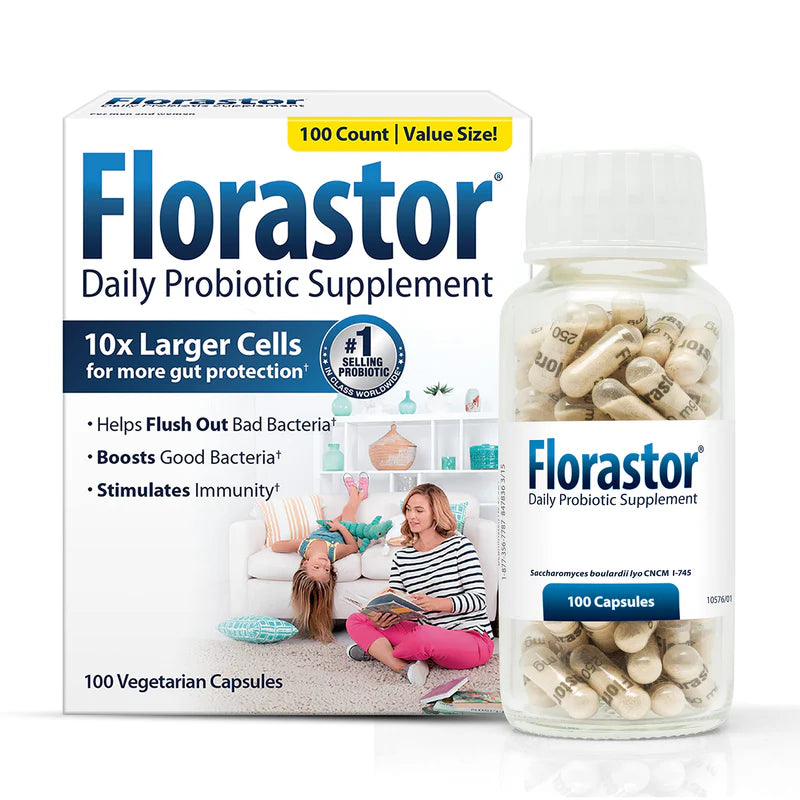 Florastor 250mg Supplement - 100 Capsules